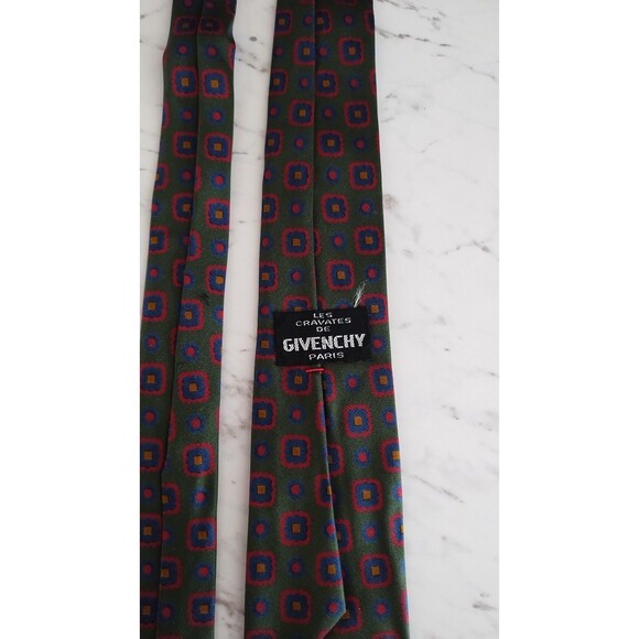 Neck Tie Vintage Givenchy Paris Les Cravates 50s Geometric Design Accessories - Picture 4 of 4